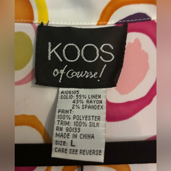 NWT‎ Koos of Course! Womens Reversible Linen Rayon Spandex Silk Pink Jacket Sz L - Picture 2 of 15